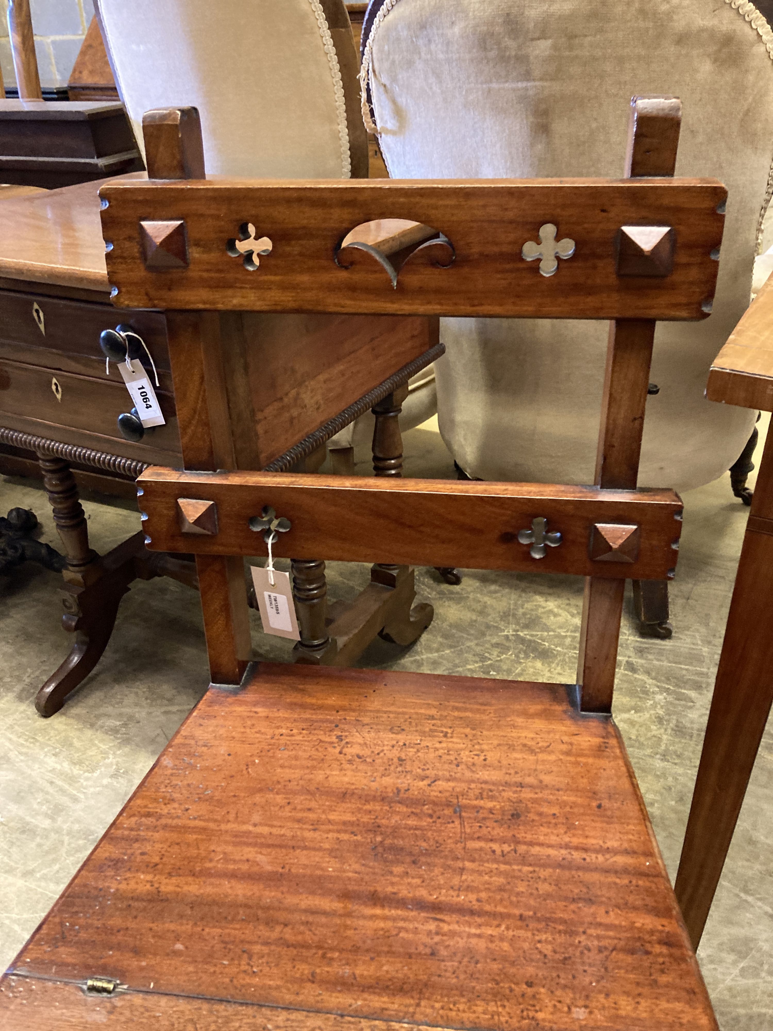 A Victorian mahogany metamorphic library chair